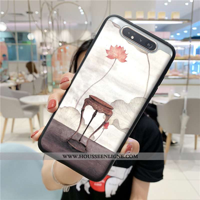 Coque Samsung Galaxy A80 Protection Silicone Étui Blanc Frais Petit Blanche