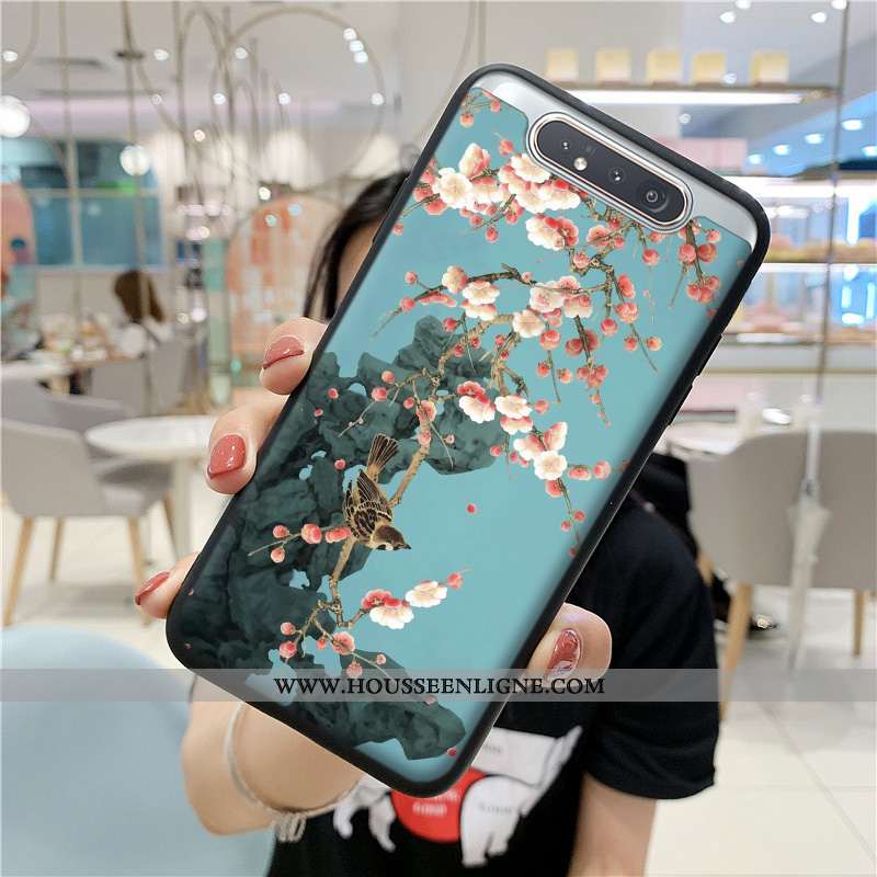 Coque Samsung Galaxy A80 Protection Silicone Étui Blanc Frais Petit Blanche