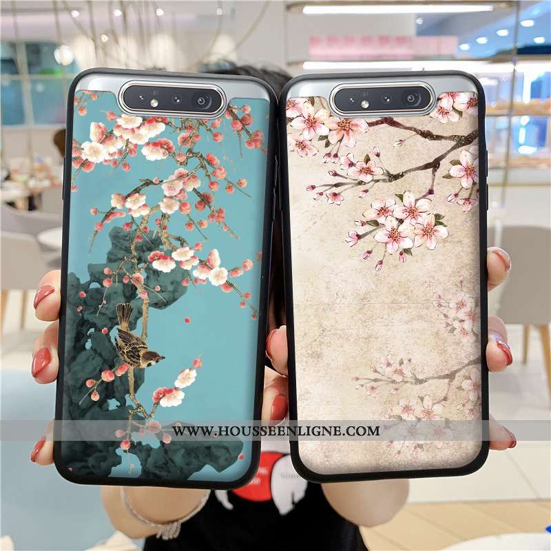 Coque Samsung Galaxy A80 Protection Silicone Étui Blanc Frais Petit Blanche