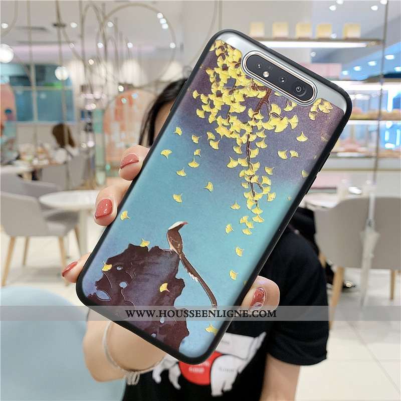 Coque Samsung Galaxy A80 Protection Silicone Étui Blanc Frais Petit Blanche