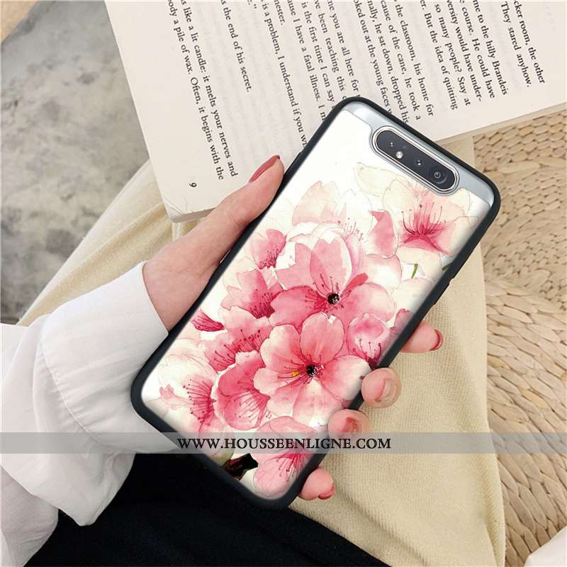 Coque Samsung Galaxy A80 Protection Silicone Étui Blanc Frais Petit Blanche