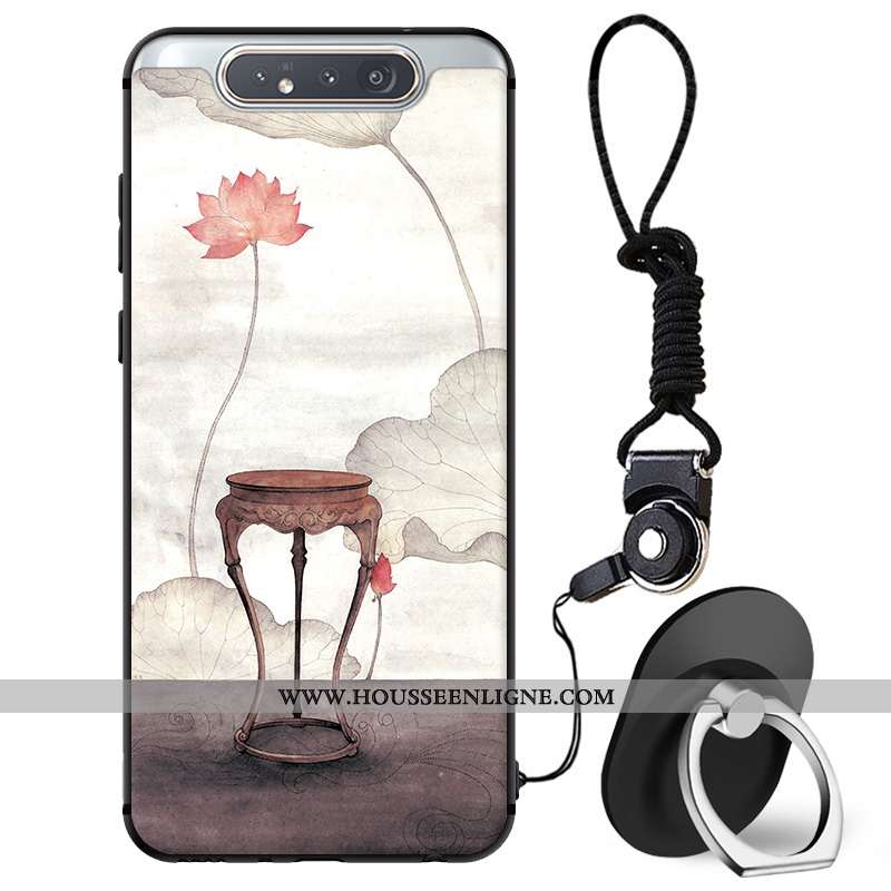 Coque Samsung Galaxy A80 Protection Silicone Étui Blanc Frais Petit Blanche