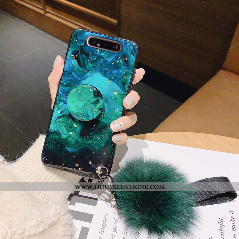 Coque Samsung Galaxy A80 Silicone Fluide Doux Incassable Tout Compris Étoile Téléphone Portable Bleu