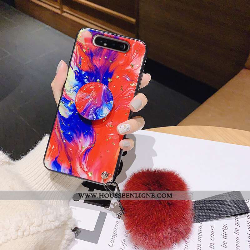 Coque Samsung Galaxy A80 Silicone Fluide Doux Incassable Tout Compris Étoile Téléphone Portable Bleu
