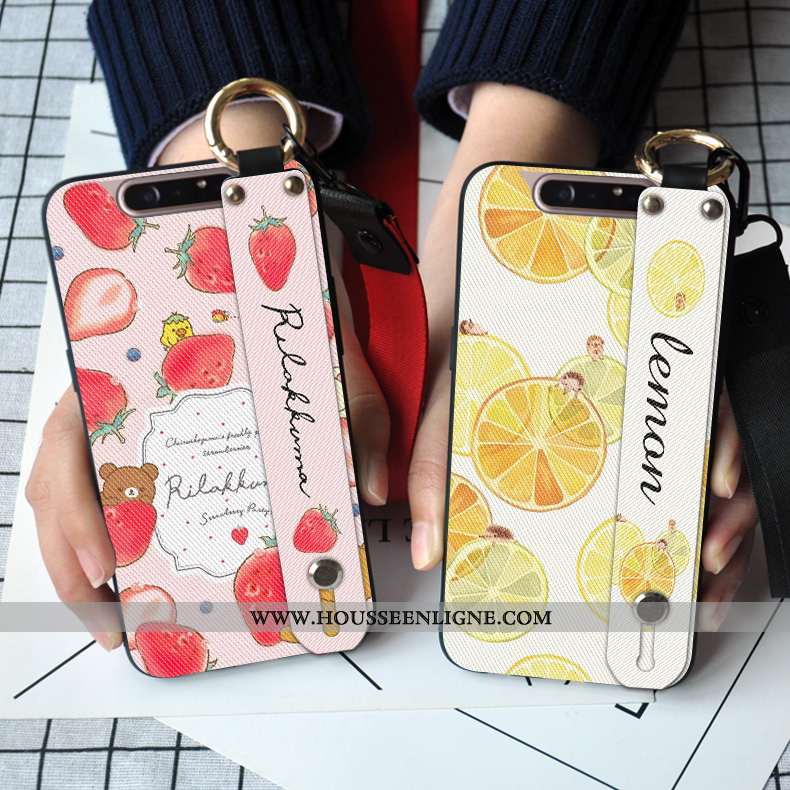 Coque Samsung Galaxy A80 Silicone Protection Personnalité Étui Fraise Fluide Doux Nouveau Rose