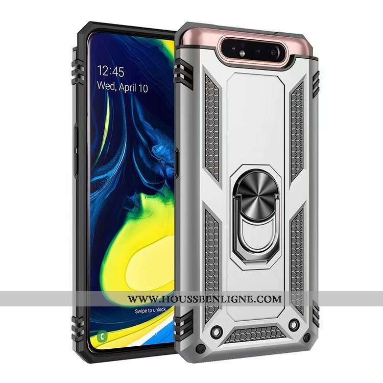 Coque Samsung Galaxy A80 Silicone Étoile Difficile Tout Compris Téléphone Portable Incassable Gris