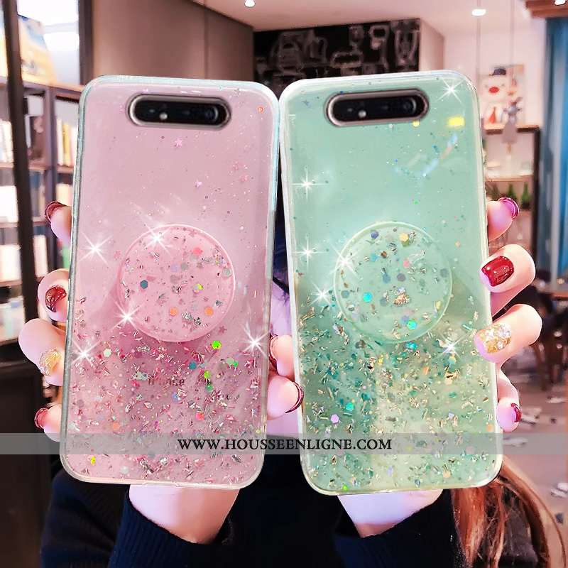Coque Samsung Galaxy A80 Tendance Légère Luxe Cristal Tout Compris Fluide Doux Vert Verte