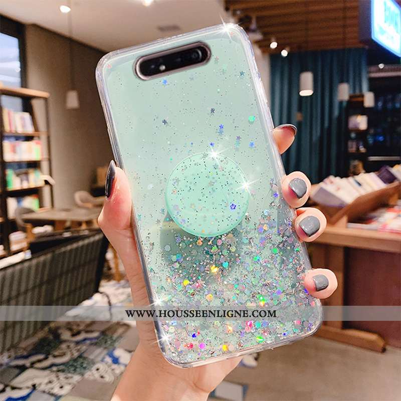 Coque Samsung Galaxy A80 Tendance Légère Luxe Cristal Tout Compris Fluide Doux Vert Verte