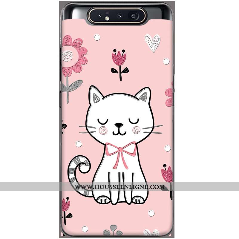 Coque Samsung Galaxy A80 Tendance Silicone Mode Tout Compris Amoureux Peinture Rose