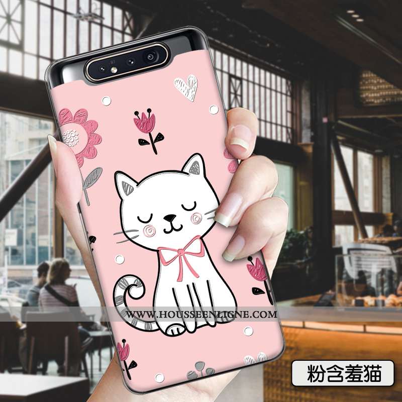 Coque Samsung Galaxy A80 Tendance Silicone Mode Tout Compris Amoureux Peinture Rose