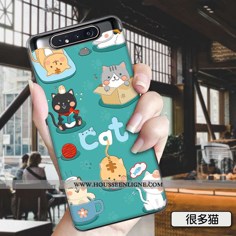 Coque Samsung Galaxy A80 Tendance Silicone Mode Tout Compris Amoureux Peinture Rose
