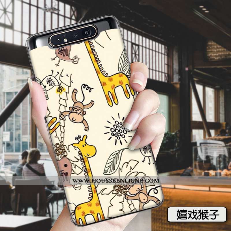 Coque Samsung Galaxy A80 Tendance Silicone Mode Tout Compris Amoureux Peinture Rose