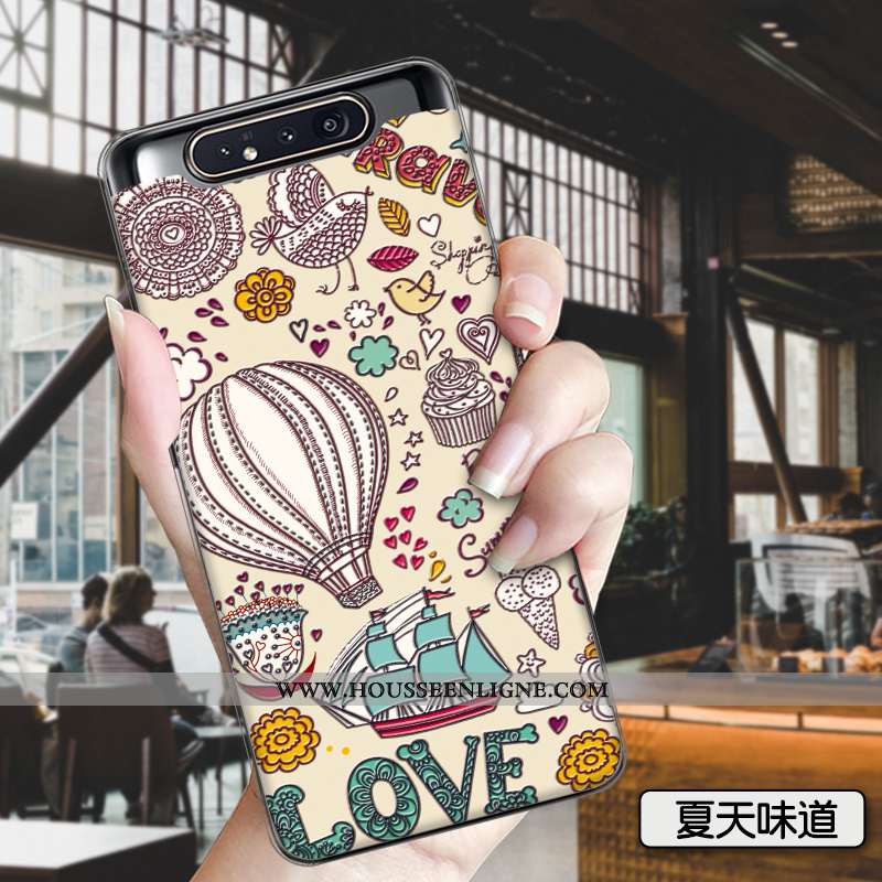 Coque Samsung Galaxy A80 Tendance Silicone Mode Tout Compris Amoureux Peinture Rose
