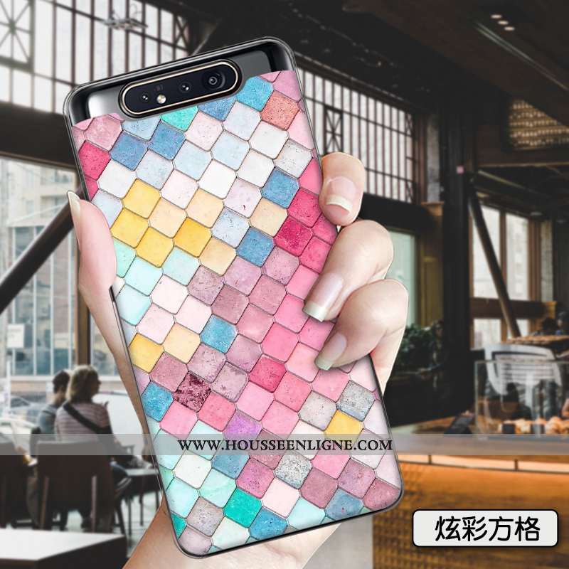 Coque Samsung Galaxy A80 Tendance Silicone Mode Tout Compris Amoureux Peinture Rose