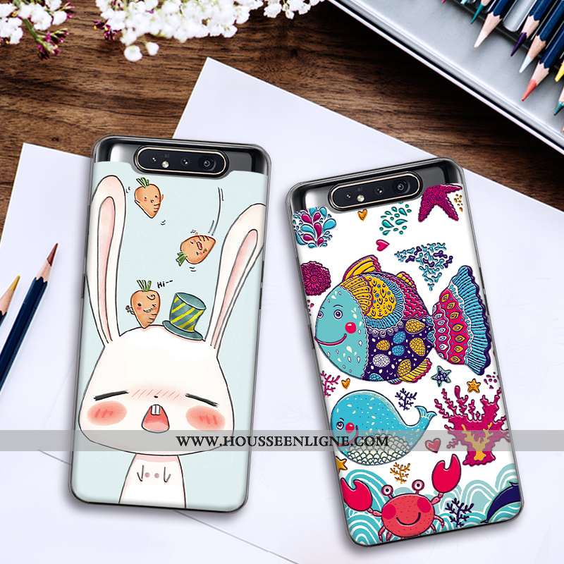 Coque Samsung Galaxy A80 Tendance Silicone Mode Tout Compris Amoureux Peinture Rose