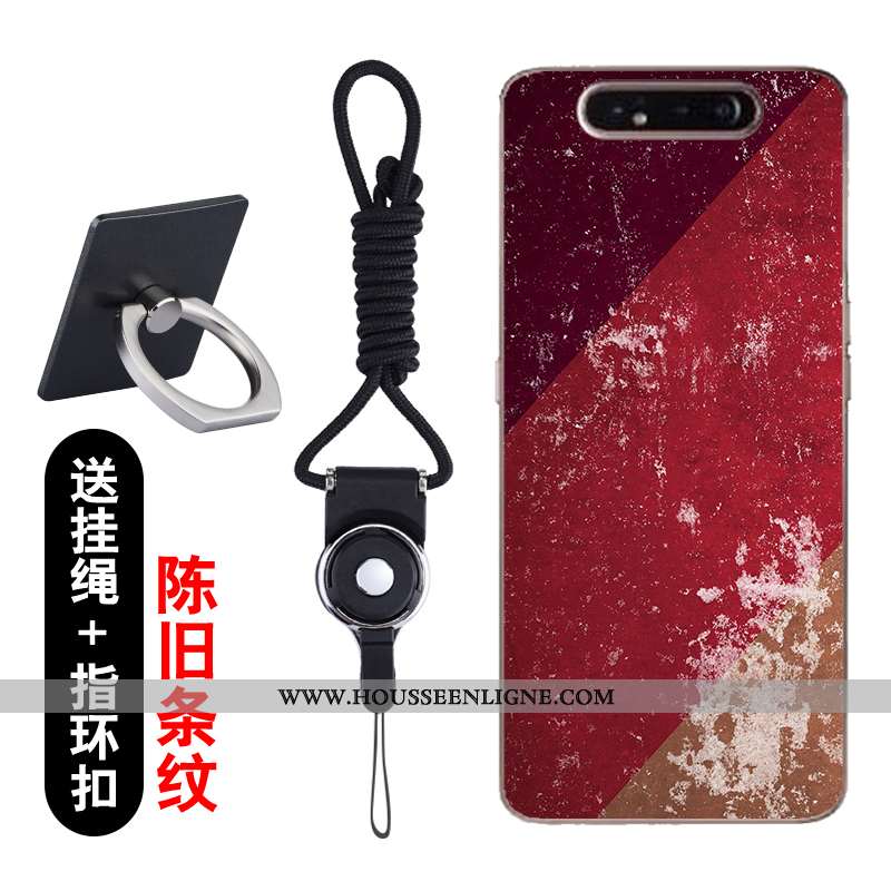 Coque Samsung Galaxy A80 Transparent Dessin Animé Fluide Doux Ultra Incassable Légère Étui Rose