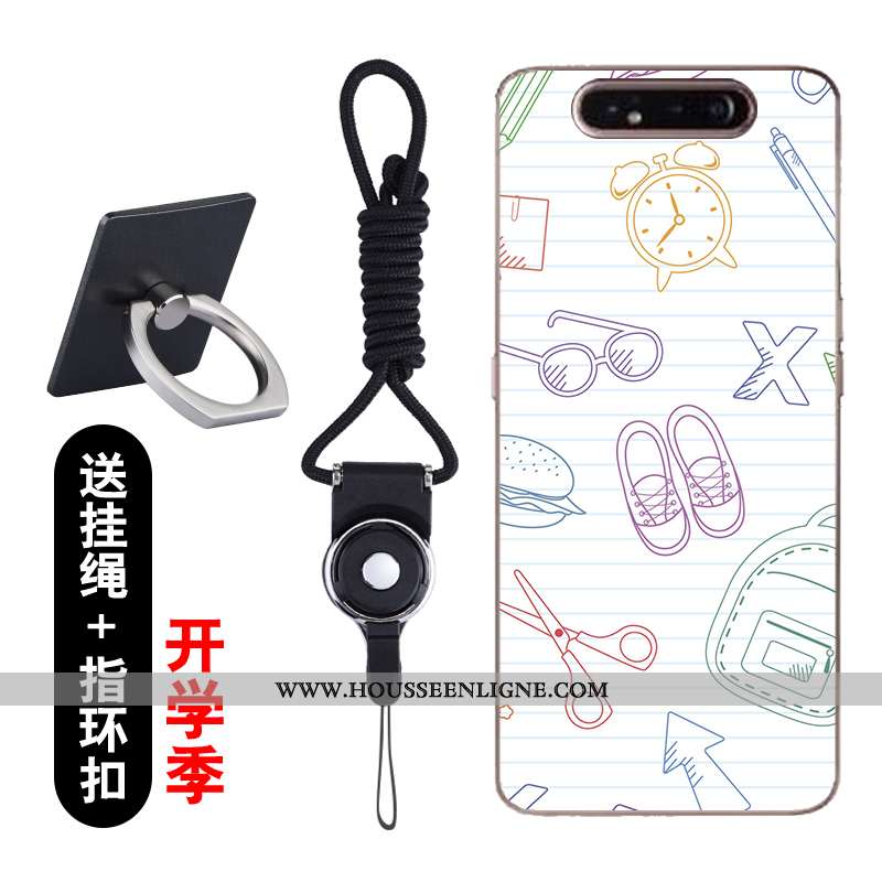 Coque Samsung Galaxy A80 Transparent Dessin Animé Fluide Doux Ultra Incassable Légère Étui Rose