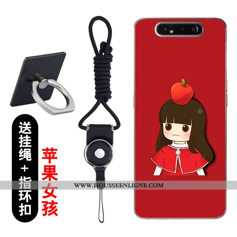 Coque Samsung Galaxy A80 Transparent Dessin Animé Fluide Doux Ultra Incassable Légère Étui Rose