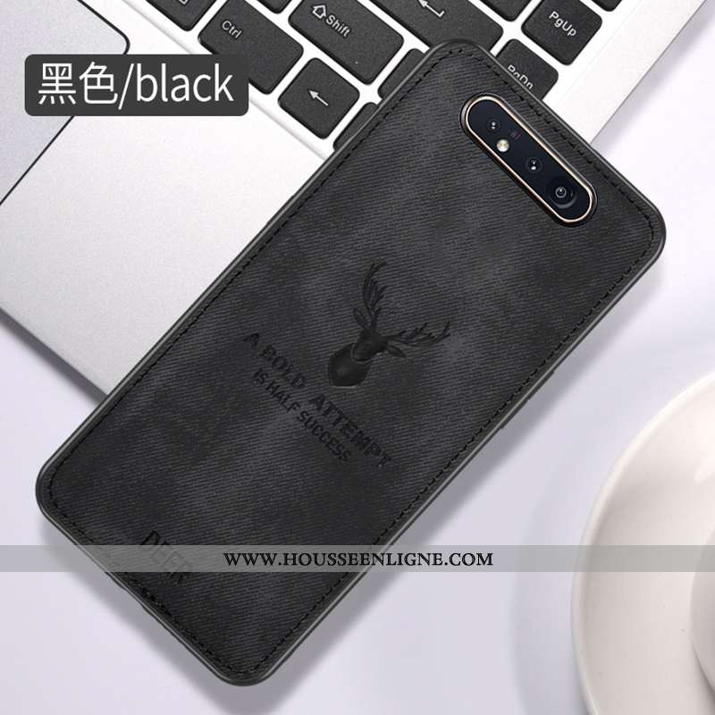 Coque Samsung Galaxy A80 Vintage Modèle Fleurie Tissu Téléphone Portable Protection Contre Les Explo