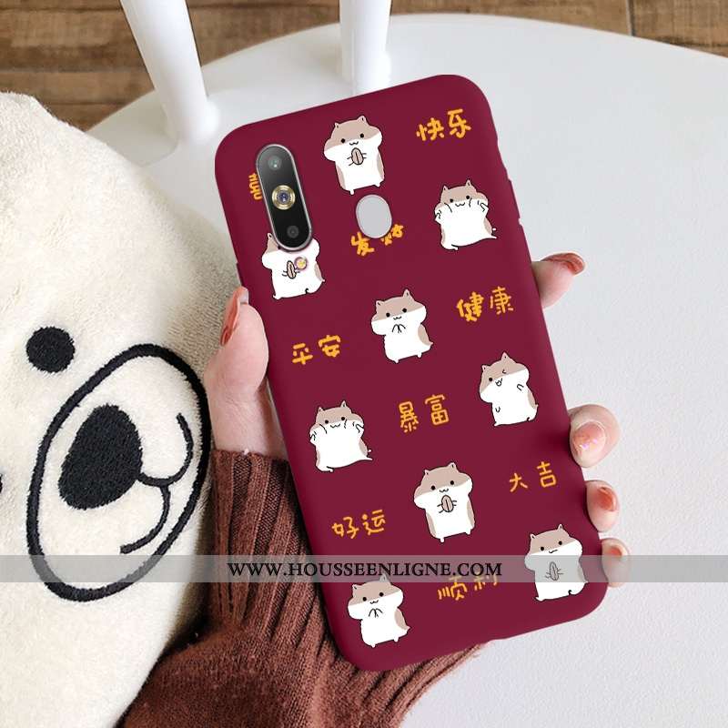 Coque Samsung Galaxy A8s Délavé En Daim Créatif Grand Style Chinois Étui Nouveau Légère Bordeaux