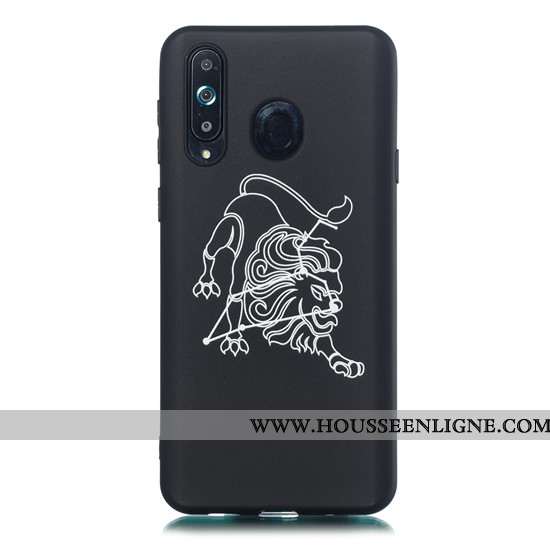 Coque Samsung Galaxy A8s Délavé En Daim Dessin Animé Noir Simple Étui Téléphone Portable