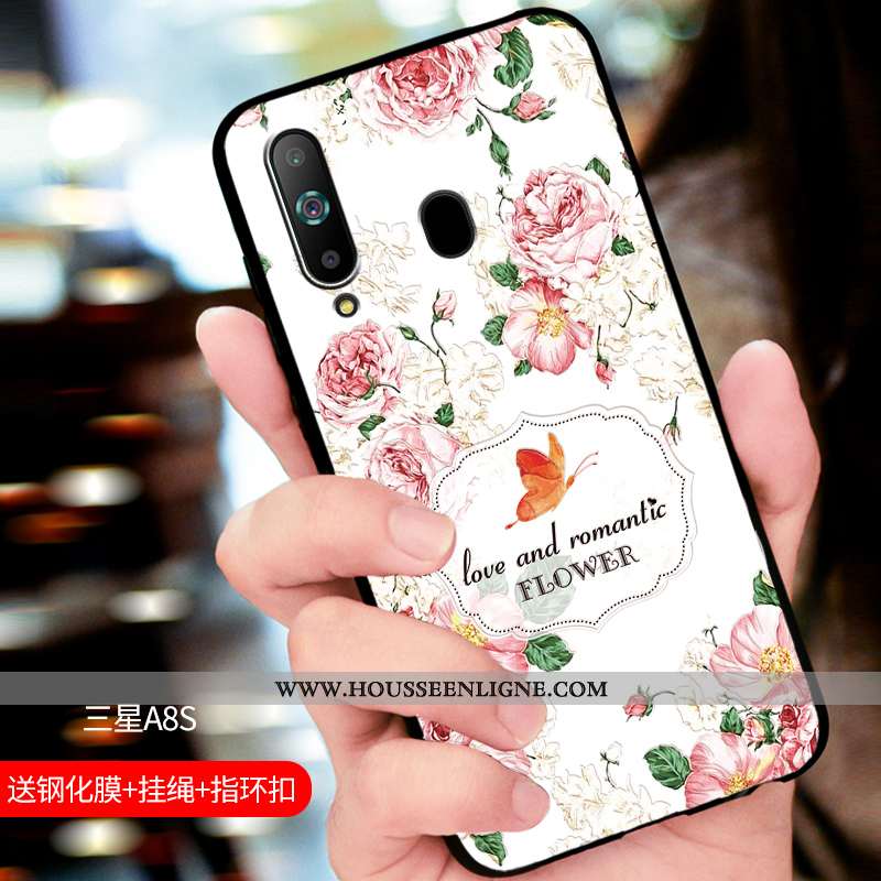 Coque Samsung Galaxy A8s Délavé En Daim Fluide Doux Étui Incassable Protection Bleu Marin Bleu Foncé