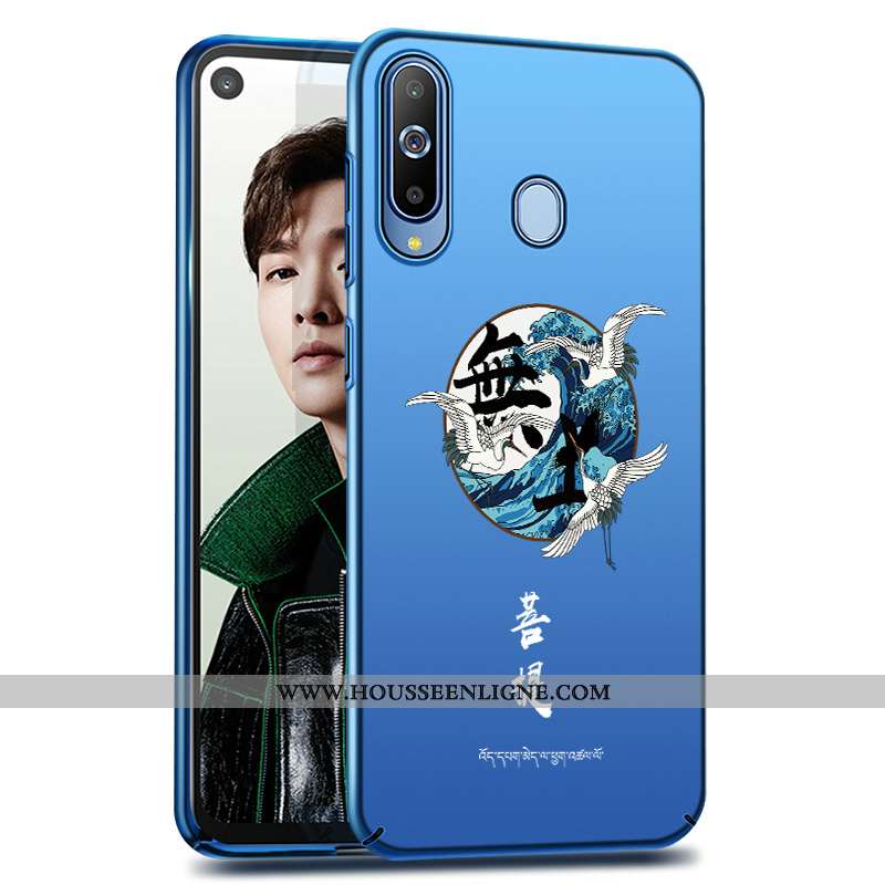 Coque Samsung Galaxy A8s Délavé En Daim Personnalité Téléphone Portable Bleu Mode Tout Compris