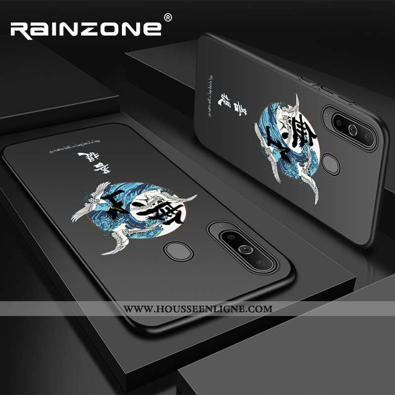 Coque Samsung Galaxy A8s Délavé En Daim Personnalité Téléphone Portable Bleu Mode Tout Compris