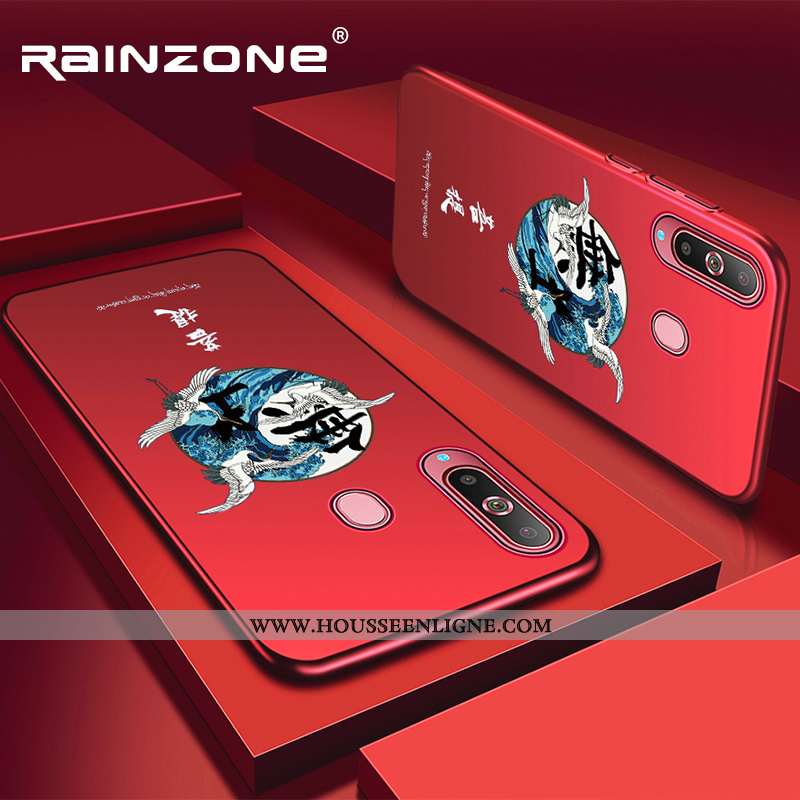 Coque Samsung Galaxy A8s Délavé En Daim Personnalité Téléphone Portable Bleu Mode Tout Compris