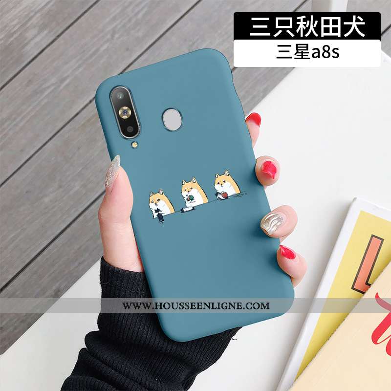 Coque Samsung Galaxy A8s Fluide Doux Silicone Charmant Créatif Incassable Tout Compris Étui Bleu