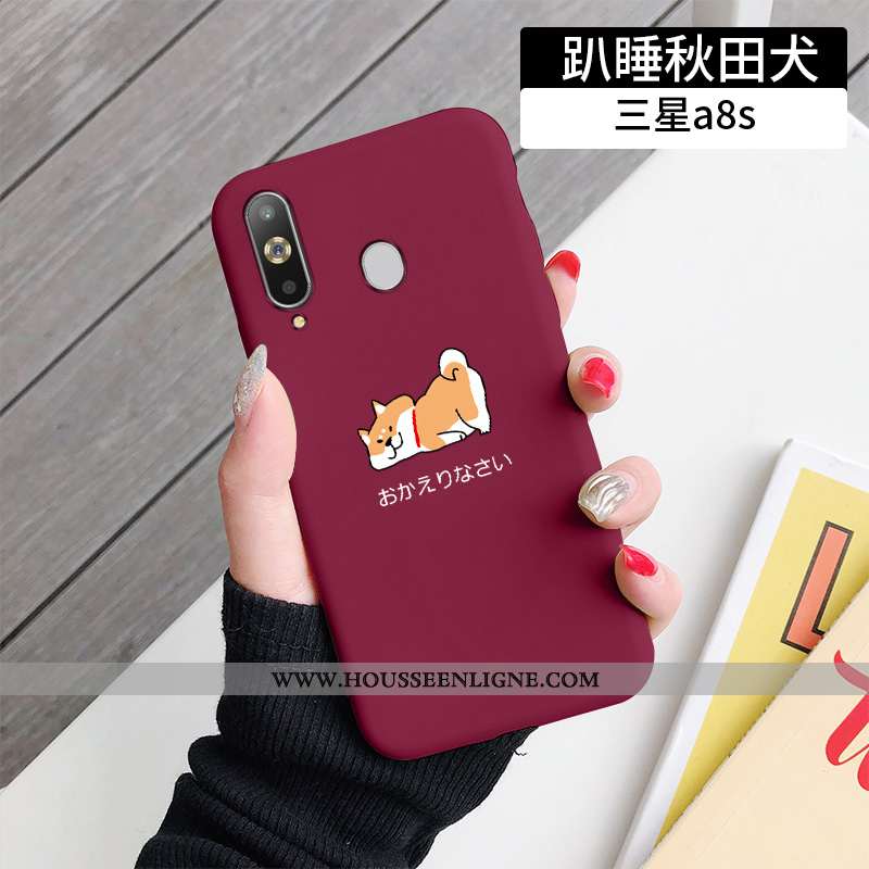 Coque Samsung Galaxy A8s Fluide Doux Silicone Charmant Créatif Incassable Tout Compris Étui Bleu