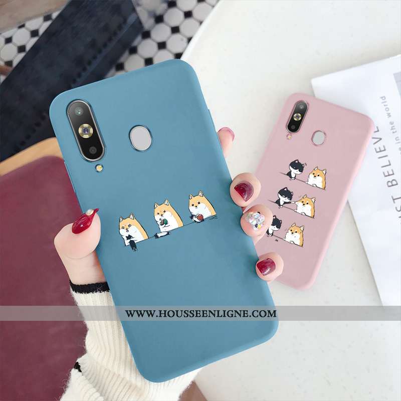 Coque Samsung Galaxy A8s Fluide Doux Silicone Charmant Créatif Incassable Tout Compris Étui Bleu