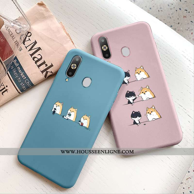 Coque Samsung Galaxy A8s Fluide Doux Silicone Charmant Créatif Incassable Tout Compris Étui Bleu
