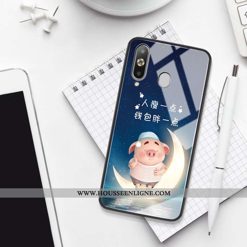 Coque Samsung Galaxy A8s Protection Verre Charmant Étoile Personnalité Miroir Petit Bleu
