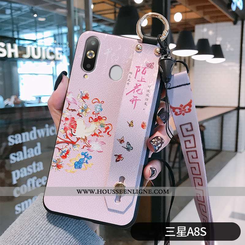 Coque Samsung Galaxy A8s Silicone Protection Téléphone Portable Fleur Fluide Doux Ornements Suspendu