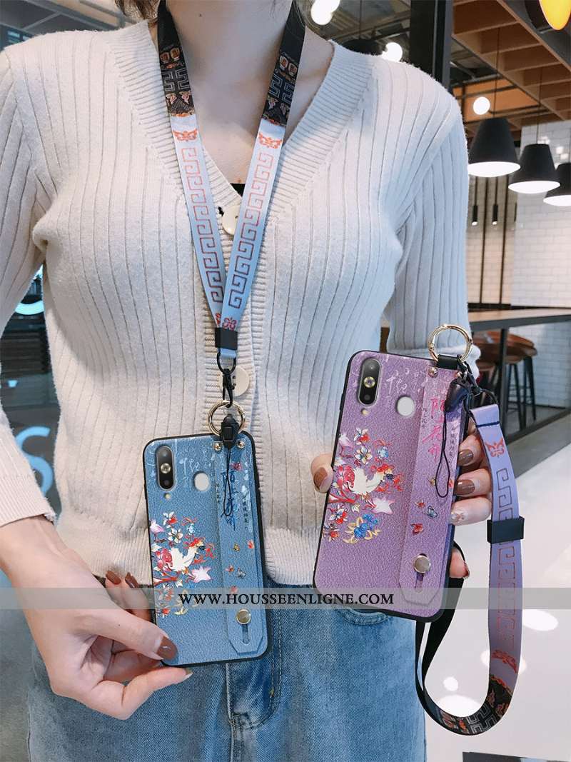 Coque Samsung Galaxy A8s Silicone Protection Téléphone Portable Fleur Fluide Doux Ornements Suspendu