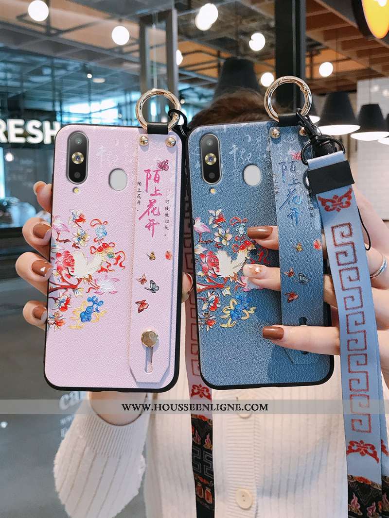 Coque Samsung Galaxy A8s Silicone Protection Téléphone Portable Fleur Fluide Doux Ornements Suspendu
