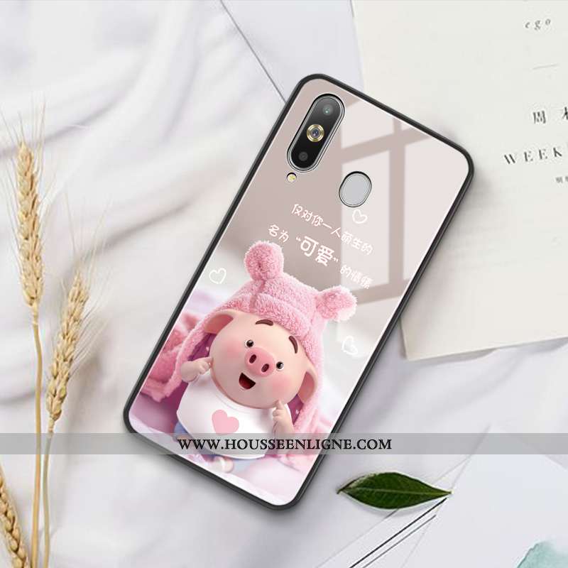 Coque Samsung Galaxy A8s Tendance Silicone Petit Net Rouge Étui Téléphone Portable Tout Compris Rose