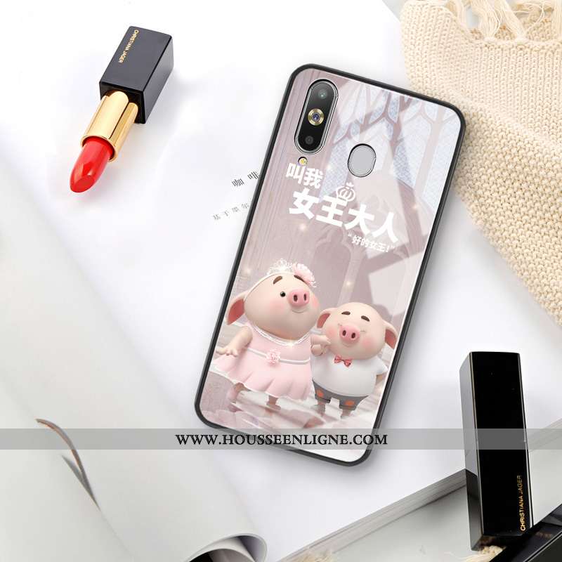 Coque Samsung Galaxy A8s Tendance Silicone Petit Net Rouge Étui Téléphone Portable Tout Compris Rose