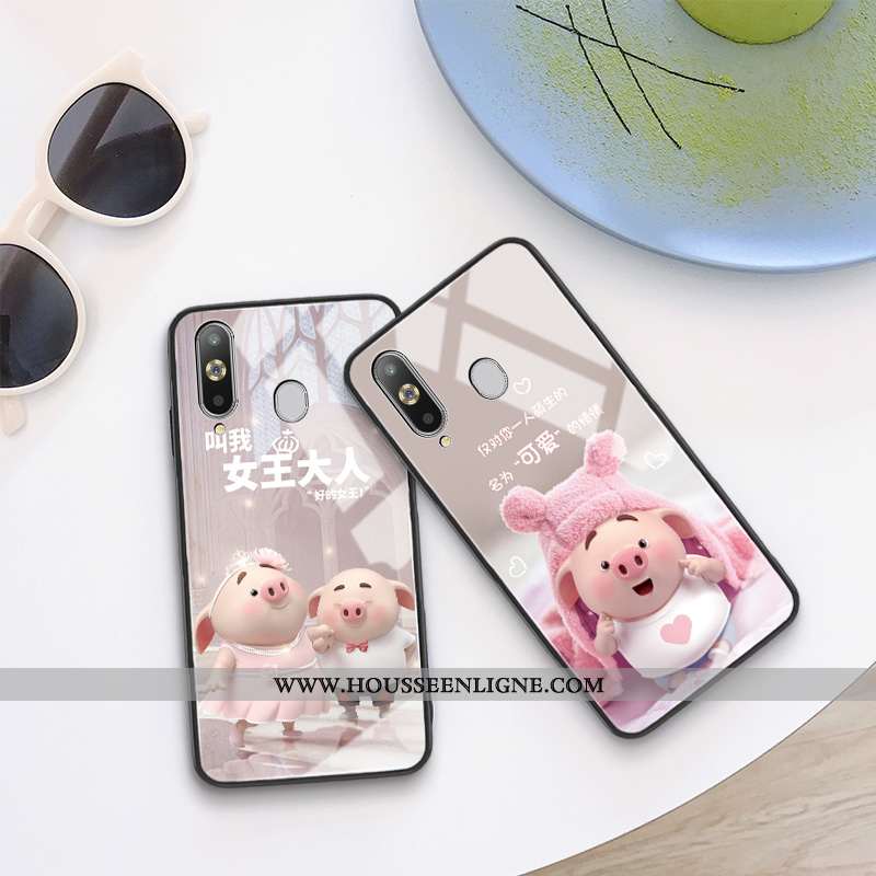 Coque Samsung Galaxy A8s Tendance Silicone Petit Net Rouge Étui Téléphone Portable Tout Compris Rose