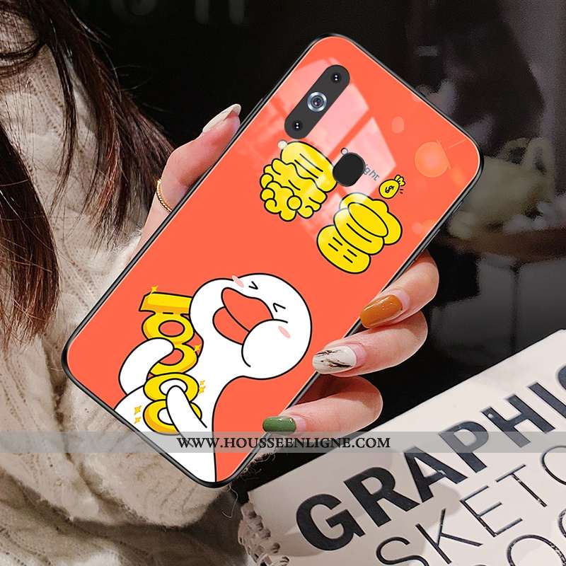 Coque Samsung Galaxy A8s Verre Dessin Animé Rouge Nouveau Charmant Téléphone Portable Étoile