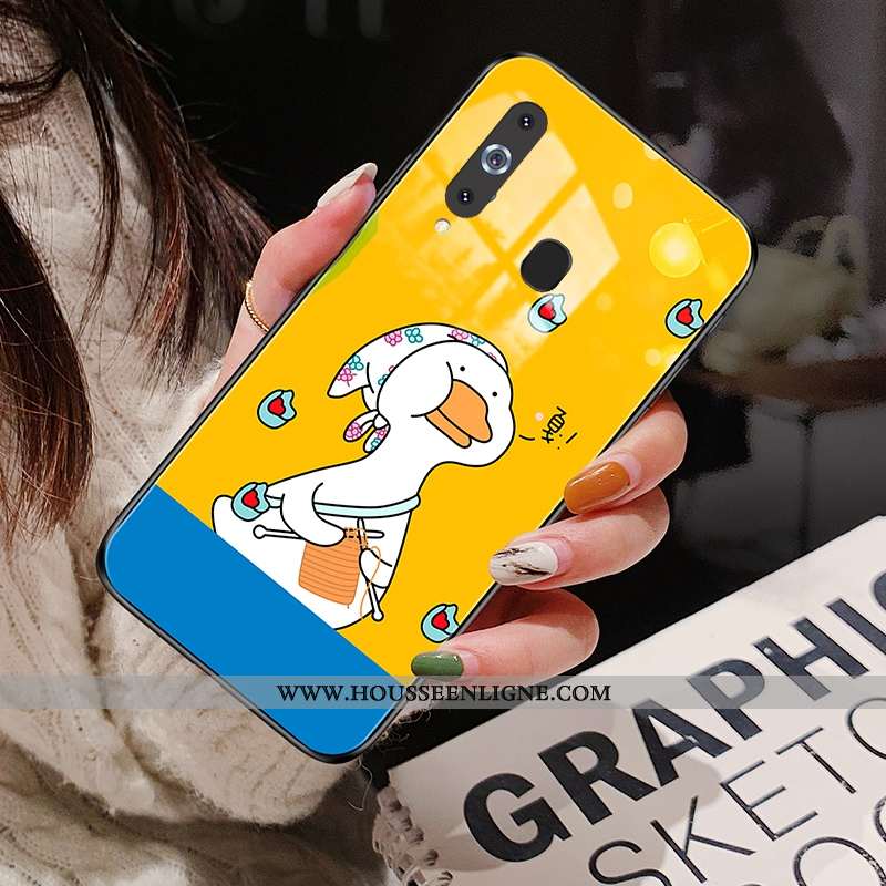 Coque Samsung Galaxy A8s Verre Dessin Animé Rouge Nouveau Charmant Téléphone Portable Étoile
