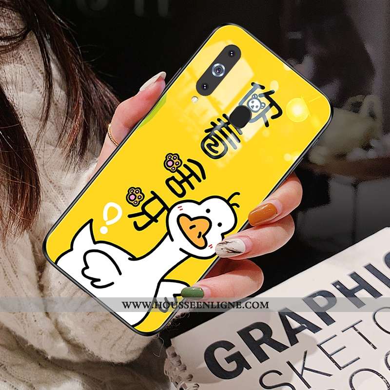 Coque Samsung Galaxy A8s Verre Dessin Animé Rouge Nouveau Charmant Téléphone Portable Étoile