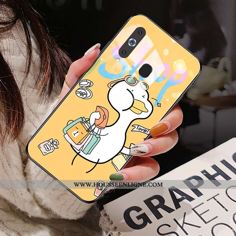 Coque Samsung Galaxy A8s Verre Dessin Animé Rouge Nouveau Charmant Téléphone Portable Étoile