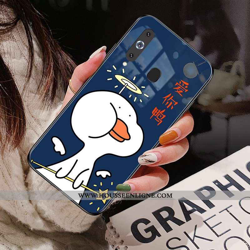 Coque Samsung Galaxy A8s Verre Dessin Animé Rouge Nouveau Charmant Téléphone Portable Étoile