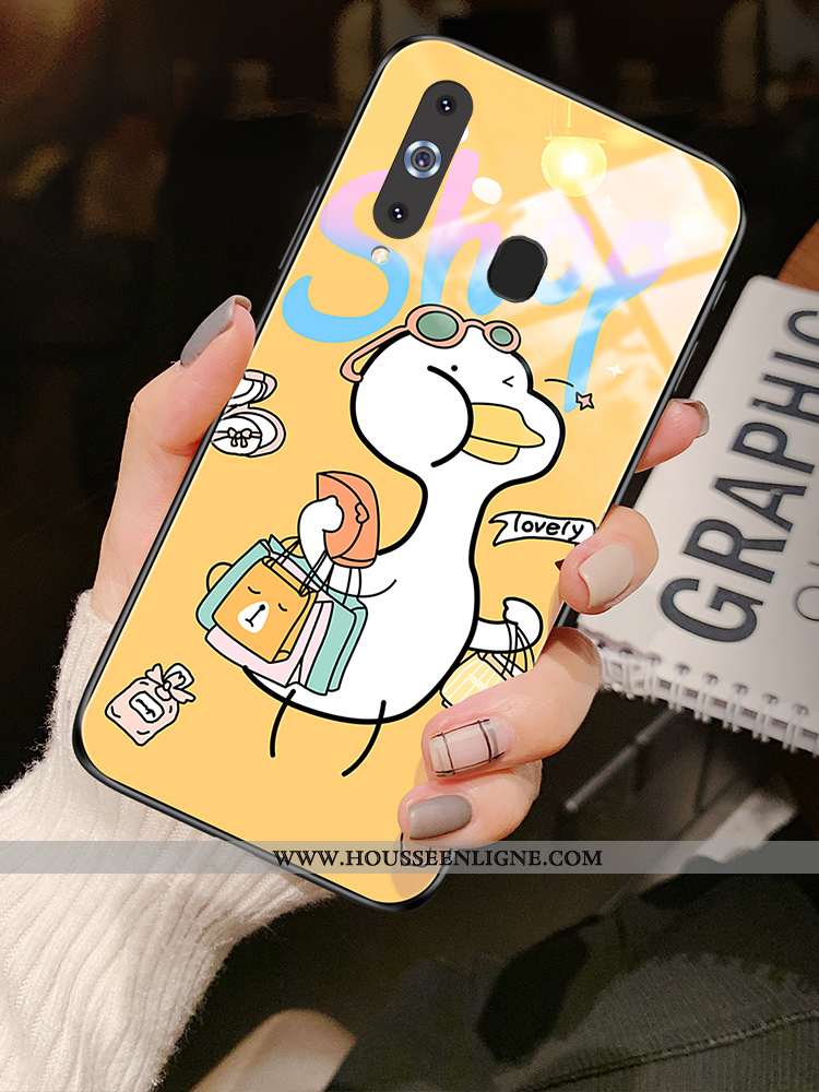 Coque Samsung Galaxy A8s Verre Dessin Animé Rouge Nouveau Charmant Téléphone Portable Étoile