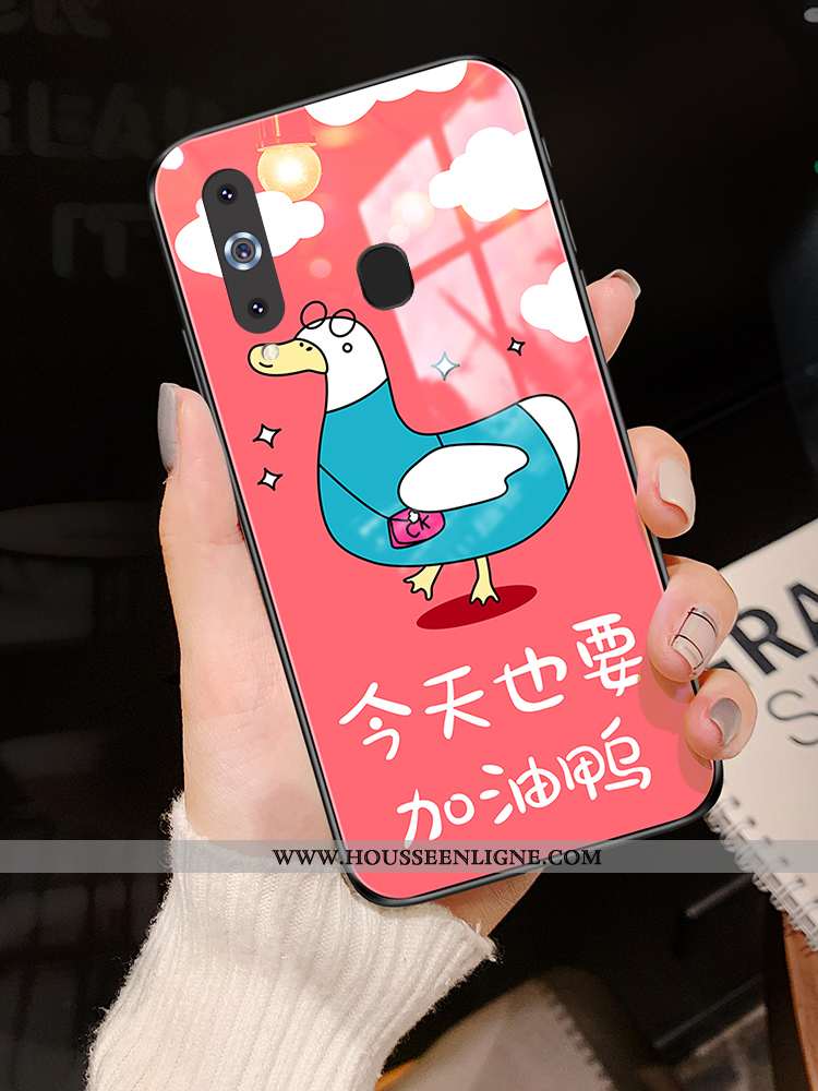 Coque Samsung Galaxy A8s Verre Dessin Animé Rouge Nouveau Charmant Téléphone Portable Étoile