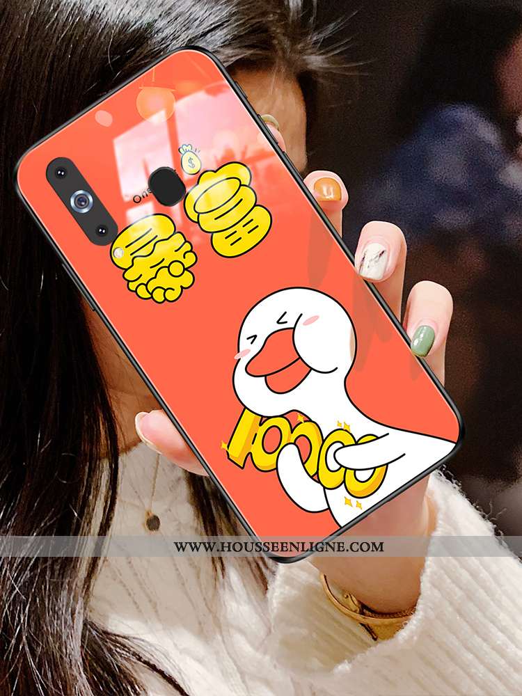 Coque Samsung Galaxy A8s Verre Dessin Animé Rouge Nouveau Charmant Téléphone Portable Étoile