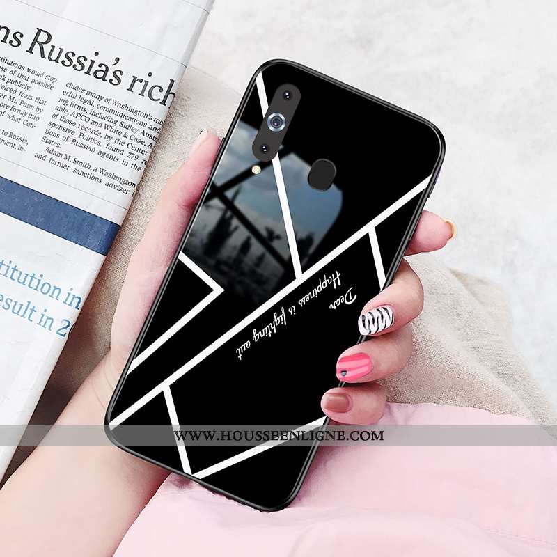 Coque Samsung Galaxy A8s Verre Rouge Téléphone Portable Étui Étoile Difficile