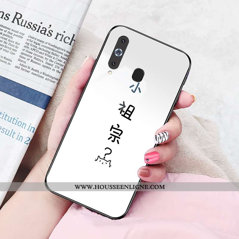 Coque Samsung Galaxy A8s Verre Rouge Téléphone Portable Étui Étoile Difficile
